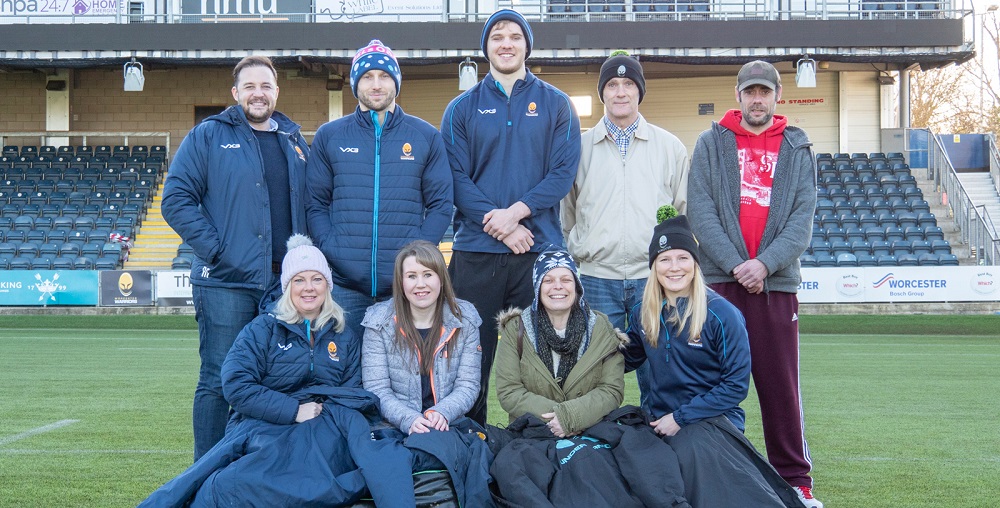 Worcester Warriors players help launch Worcester Big Sleep-Out