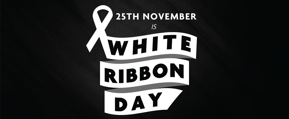 Wear a white ribbon to show opposition to domestic abuse